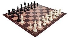 Set Combo Master Heavy: Tabla de Sah PVC Imitatie Lemn si Piese Plastic No. 6 Greutate Master