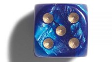 Set de 2 zaruri perlate 12mm in nuanta albastra