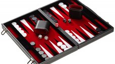 Set de joc Backgammon Casino - Compact 38x47 cm - Rosu