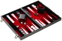 Set joc table Backgammon in stil Casino Mediu - 45x57 cm - Rosu - Desigilat! - 1