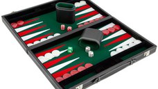 Set joc table Backgammon in stil Casino Mediu - 45x57 cm - Verde