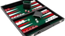 Set joc table Backgammon in stil Casino Mediu - 45x57 cm - Verde