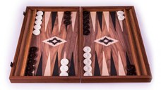 Set joc table backgammon lemn cu aspect de nuc ,   47 x 60 cm