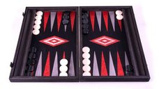 Set joc table backgammon - stejar negru cu linii argento - 48x60 cm