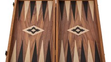 Set joc table backgammon Walnut with Black Oak points  30 x 30 cm - Imperfect