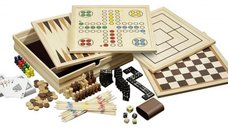 Set Jocuri Diverse: Sah, Table, Dame, Moara, Zaruri, Domino, Mikado si Carti de Dimensiune Mica
