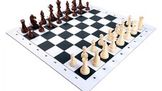 Set King64: Piese sah lemn Staunton 6 +Tabla sah mousepad negru + Geanta Deluxe