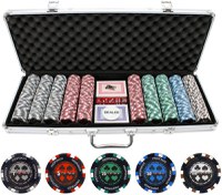 Set poker cu 500 chips-uri clay 14g model PRO POKER si servieta din aluminiu -Desigilat - 1