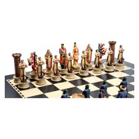 Set sah Cruciatii cu tabla de sah cu efect de abanos - 1