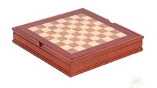 Tabla de sah cu cutie din lemn de nuc, 37 x 37 cm, patrat 40mm