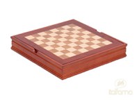 Tabla de sah cu cutie din lemn de nuc, 37 x 37 cm, patrat 40mm - 1