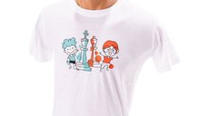 Tricou Alb cu model Sah