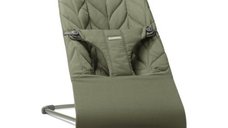 Balansoar BabyBjorn Bliss Verde Inchis cu Design Petala, Material Matlasat