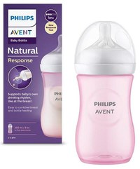 Biberon Philips Avent Natural Response SCY903/11, 260 ml, +1 luni, Fara BPA (Roz) - 1
