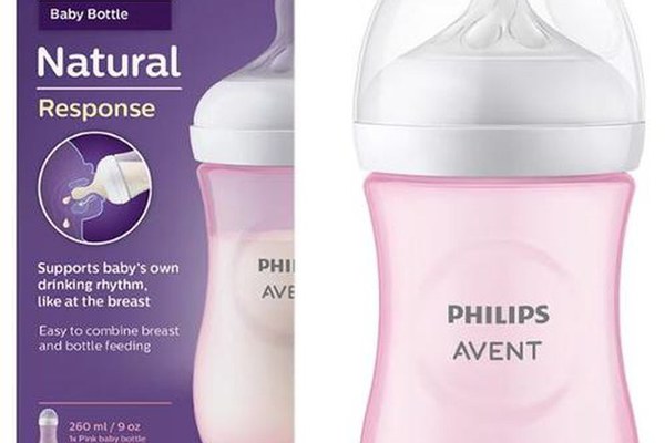 Biberon Philips Avent Natural Response SCY903/11, 260 ml, +1 luni, Fara BPA (Roz)