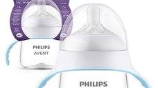 Cana de tranzitie Philips Avent Natural Response SCF263/61, 150 ml, tetina debit 5, +6 luni, tetina care functioneaza ca sanul mamei, tetina fara scurgeri, fara BPA, usor de curatat