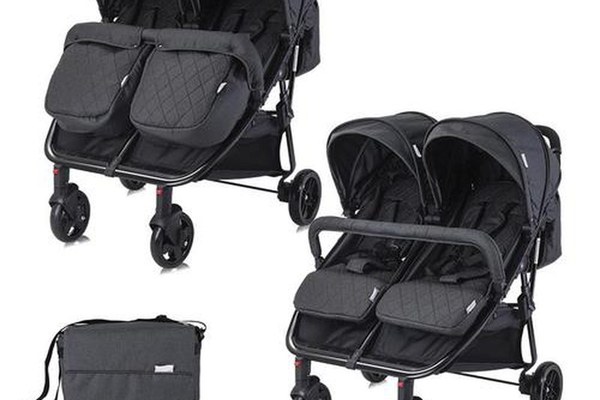 Carucior pentru gemeni Lorelli Duo, 0-30 kg, 0-3 ani (Negru)