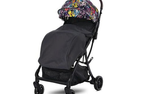 Carucior sport autofold Lorelli Minori Magic Flowers, pana la 22 kg, 0 - 4 ani (Negru)