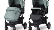 Carucior sport Lorelli Olivia Basic, cu husa de picioare, spatar si copertina reglabile, prindere centura in 5 puncte, material impermeabil, suspensie individuala, Green Bay