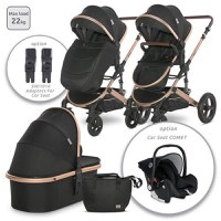 Carucior transformabil Lorelli Boston, 0-22 kg, cos auto separat, 0-4 ani (Negru) - 1
