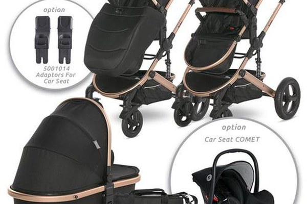 Carucior transformabil Lorelli Boston, 0-22 kg, cos auto separat, 0-4 ani (Negru)