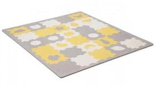 Covoras de joaca KinderKraft LUNO SHAPES - Puzzle 3D Galben, 185 x 165 cm