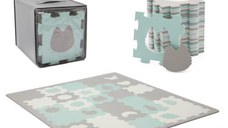 Covoras de joaca pentru copii KinderKraft LUNO SHAPES, puzzle 3D, 1850 x 1650mm (Verde)