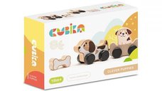 Cubika Puppy Family - Jucarie din Lemn pentru Dezvoltarea Copiilor