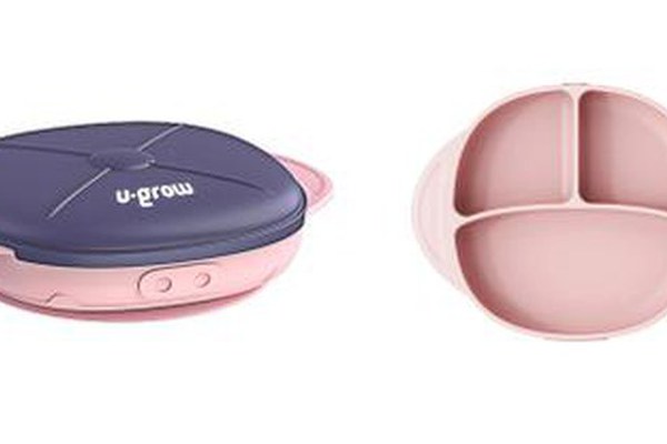 Farfurie silicon cu capac U-Grow UG-239PP, 600 ml, Roz