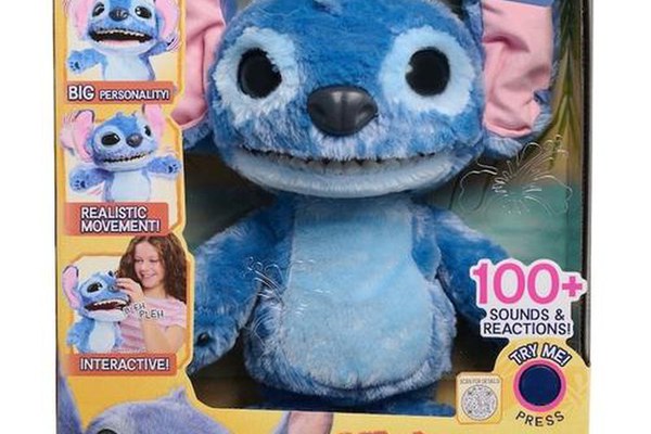 Figurina Disney Stitch - Plus interactiv, 100+ sunete, 30 cm, Albastru