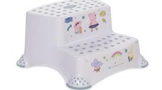 Inaltator dublu pentru baie Disney, antiderapant, cu insertii de cauciuc, rezistent, Piggy Nordic White