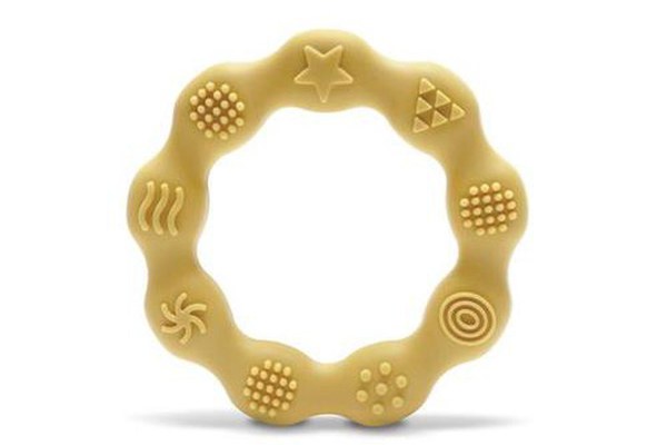 Jucarie de dentitie din silicon Lorelli Ring, 0 luni+, Galben