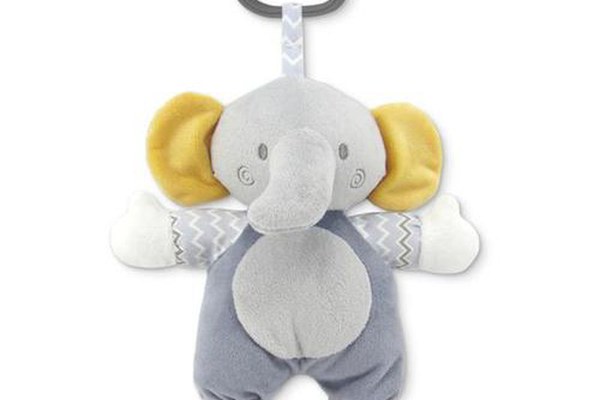 Jucarie de plus Lorelli Elefant, 22 cm, zornaitoare, 0 luni+