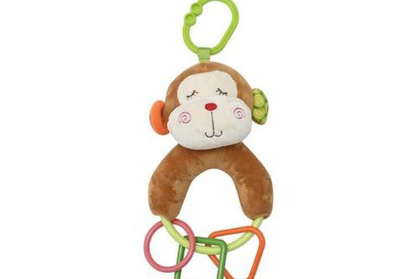 Jucarie de plus Lorelli Maimutica, 20 cm, cu forme geometrice zornaitoare, 0 luni+
