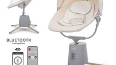 Leagan electric Lorelli Storky pentru bebelusi, Bluetooth, telecomanda, 5 viteze, 0-6 luni, bej