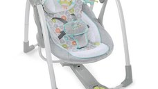Leagan portabil Ingenuity Swing 'n Go Portable Swing™ Hugs & Hoots™, Greutatea maxima 9 kg (Gri)