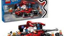 LEGO® City - Boxa si mecanici F1® cu masina Ferrari 60443, 322 piese