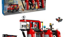 LEGO® City - Statie si camion de pompieri 60414, 843 piese