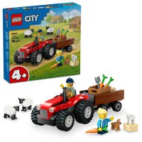 LEGO® City - Tractor de ferma rosu cu remorca si oi 60461, 116 piese - 1