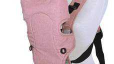 Marsupiu ergonomic pentru copii Lorelli Between Rose tan & Grey, 2 pozitii, centuri de siguranta ajustabile, curele reglabile, pernuta pentru cap, 0-9 Kg