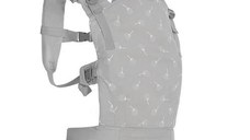 Marsupiu ergonomic pentru copii  Lorelli Wally Grey Floral, din bumbac/poliester, pliabil, buzunar frontal, centuri ajustabile pentru umar si talie, 0-20 Kg