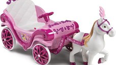 Masinuta electrica pentru copii Huffy Princess Carriage, baterie 6V, autonomie 75 de minute, viteza 4km/h (Roz)