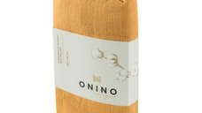 Muselina multifunctionala ONINO HUG.me Honey Gold din bumbac organic, 120 x 120 cm, certificata GOTS
