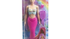 Papusa Barbie Dreamtopia - Sirena cu par mov si coada roz