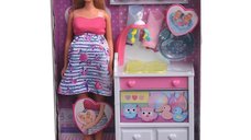 Papusa Steffi Love Welcome Twins, 29 cm, cu accesorii pentru bebelusi