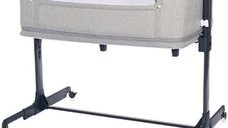 Patut co-sleeper Lorelli Milano 2 in 1, saltea 50 x 87 cm, 0-36 luni, gri