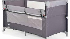 Patut Moni Next Level cu doua niveluri, 125 x 65 x 74 cm, gri, pentru copii de pana la 15 kg