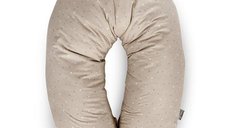 Perna de Alaptare Lorelli Beige Sky, 190 cm, Husa din Bumbac Ranforce
