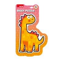 Puzzle maxi PUEDO Dinozaur, 10 piese mari, 2+ ani, Portocaliu - 1