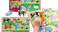 Puzzle muzical din lemn Spin Master, 8 piese cu manere si tabla interactiva, multicolor, 2-5 ani